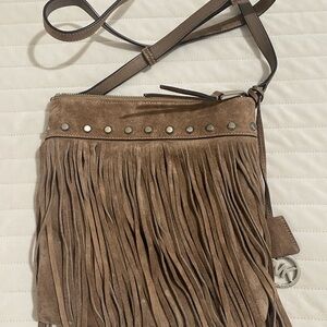 Michael Kors Brown Fringe Crossbody Bag